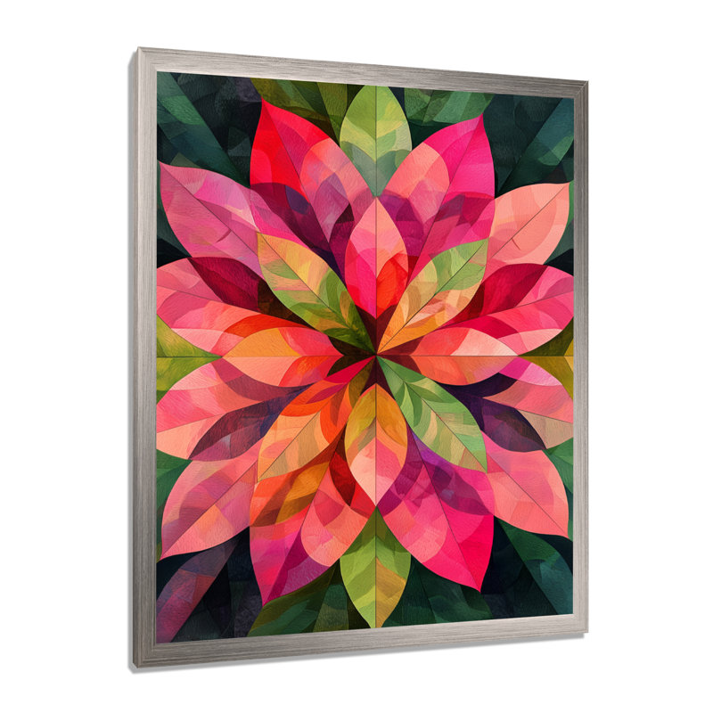 Rene - Décoration murale florale, Argent argent, H 20 po x l 12 po, Picture Framed