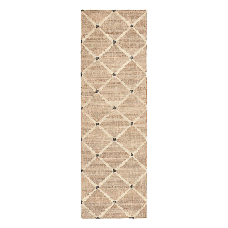 Tapis en jute tissé à la main Kali, Tapis de couloir 2 pi 6 po x 8 pi, Natural