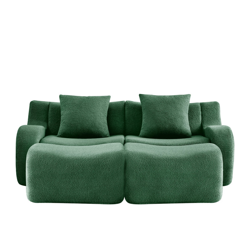 Canapé doux en tissu désossé, conception antidérapante, chaise longue d'assemblage, accoudoirs incurvés, support ergonomique, éponge à haute densité 32D, pour les salons