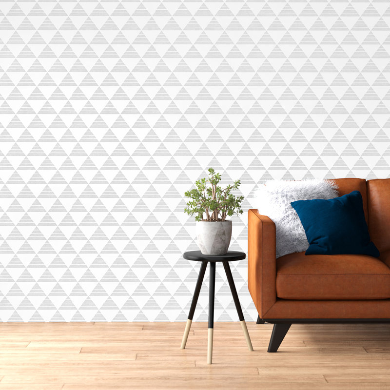Rouleau de papier peint L 33 pi x l 20,5 po Blythe Summit Triangle, Gris clair