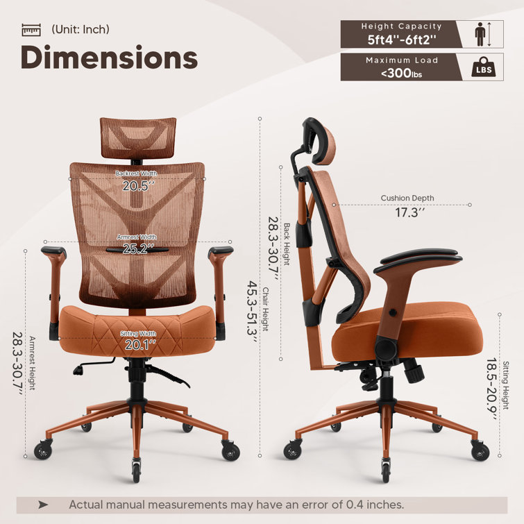 Marci Ergonomic Task Chair with Headrest Inbox Zero