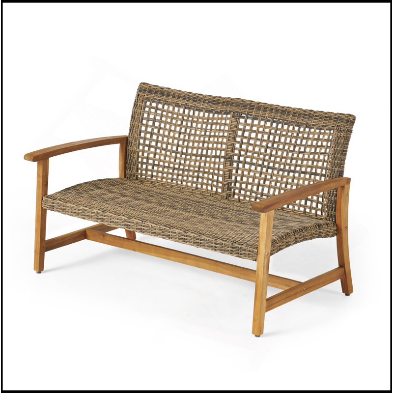 Causeuse en bois Hampton, Gris naturel