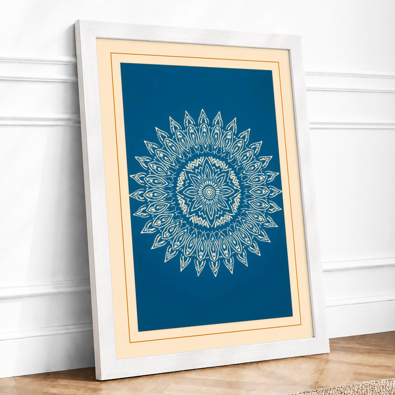 Mandala Geometry Geometric - Framed Print, A1 - 84.1 x 59.4 cm, White