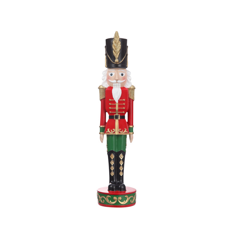 12.75" Classic Red and Green Resin Christmas Nutcracker