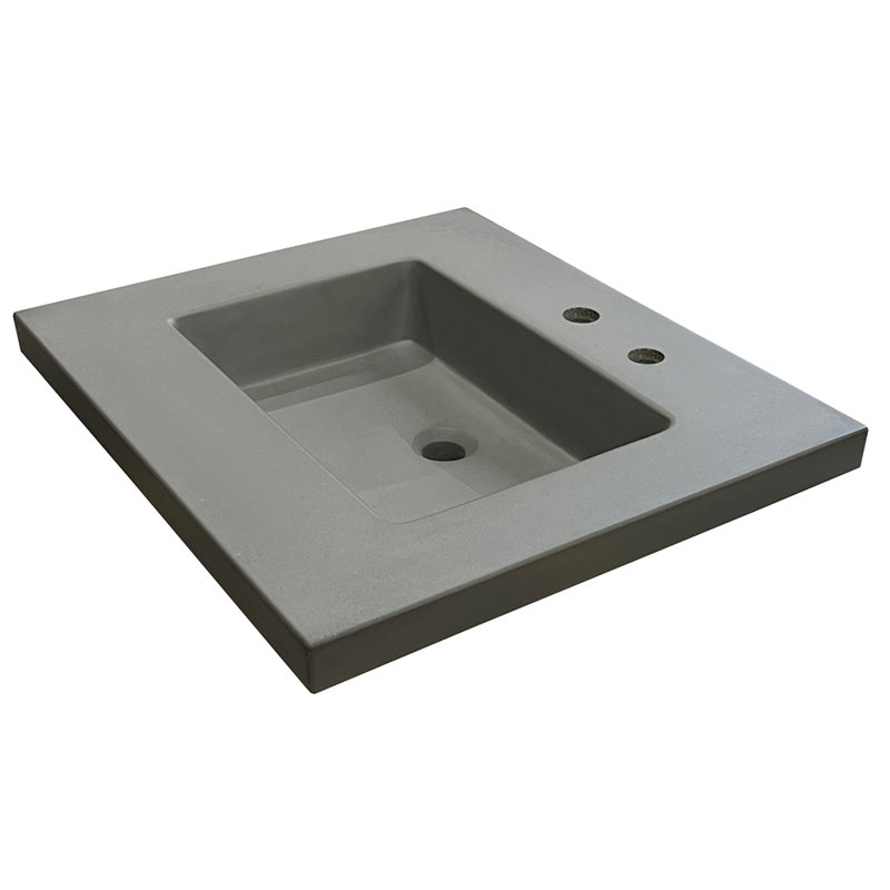 Newterra 24'' L Bathroom Sink, Deck Mounted, Slate