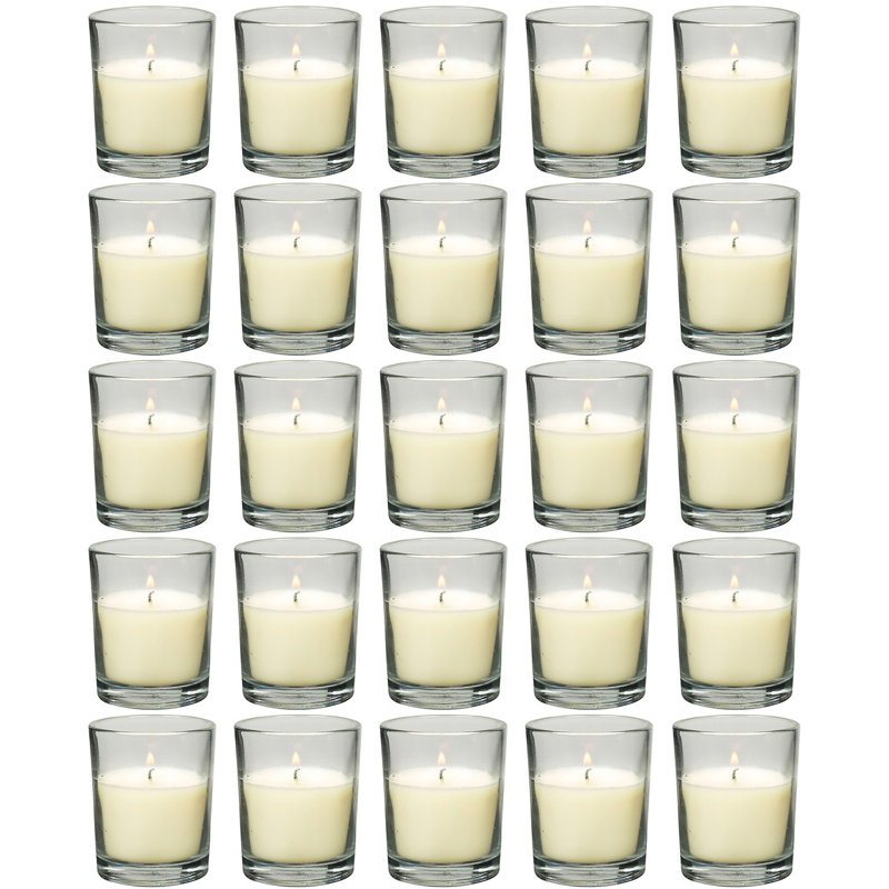 Bougies votives avec support, Ivoire