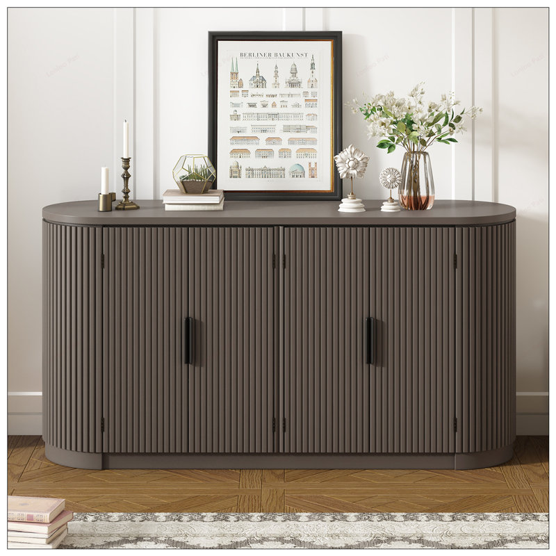 Armoire à rayures verticales polyvalente pour diverses pièces, rehaussant le rangement et le style avec une construction durable et un design moderne