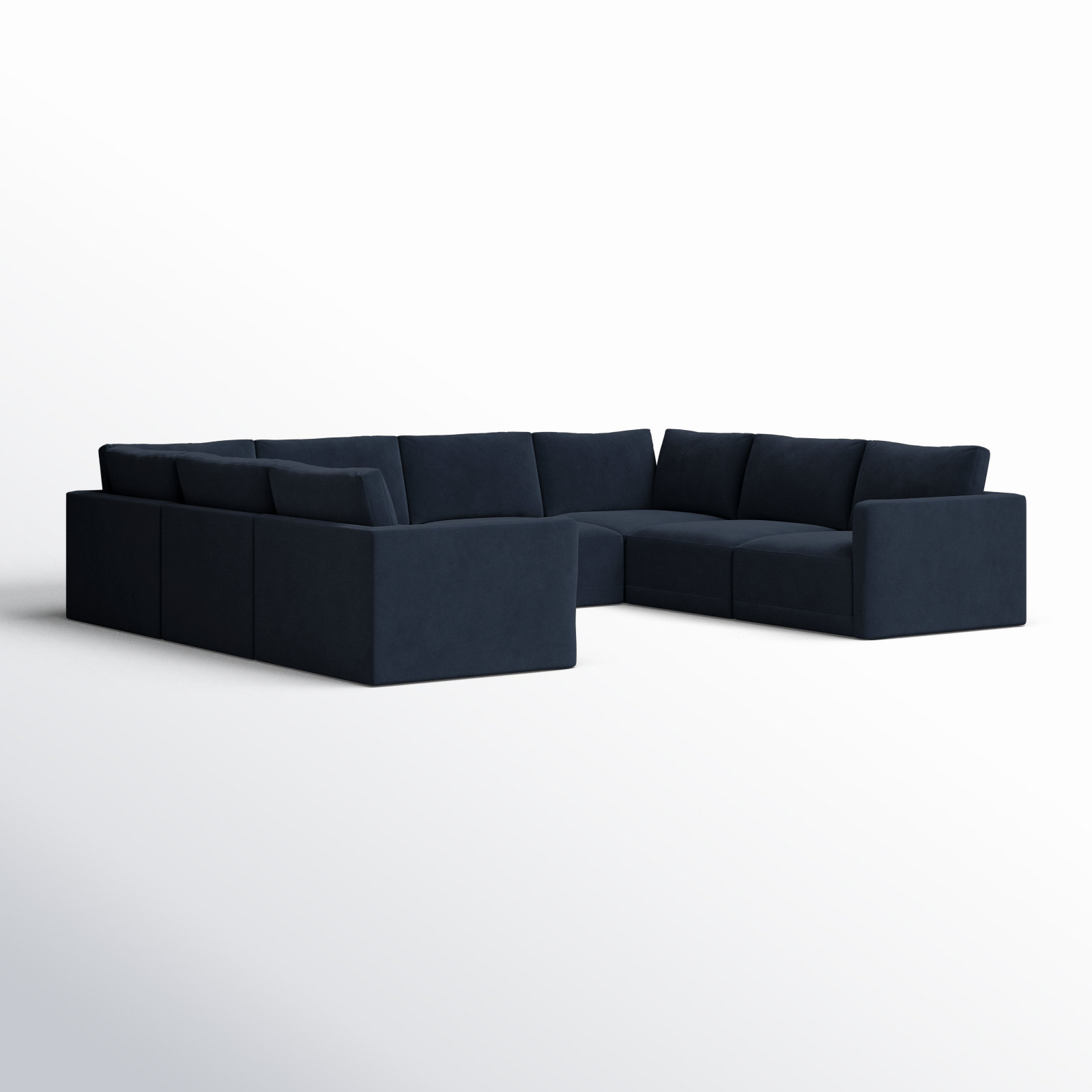 Deirdre Modular Upholstered U-Sectional, Navy