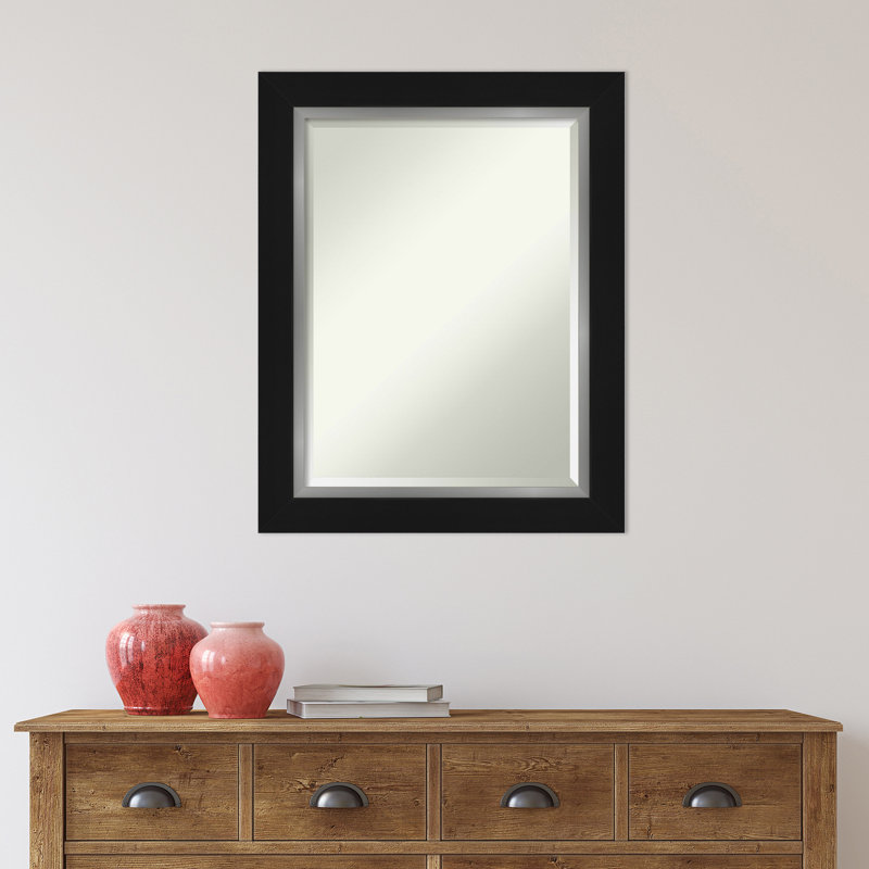 Quade Mirror, 29" x 23", Satin Black/Silver