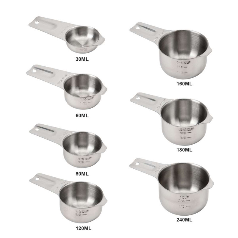 Ensemble de 7 tasses à mesurer en acier inoxydable Gustave