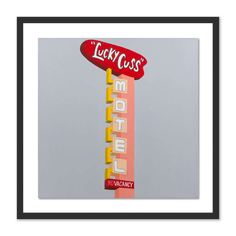 Lucky Cross Motel Print by Erica Hauser, Black