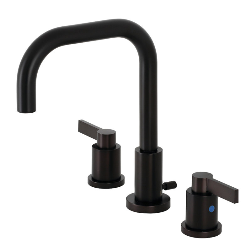 NuvoFusion Oil Rubbed Bronze Widespread Bathroom Faucet with Brass Pop-Up