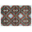 Hand-Knotted Midnight Blue & Brown Wool Area Rug 6' x 9' ft– Bold Southwestern Diamond Geometric Design