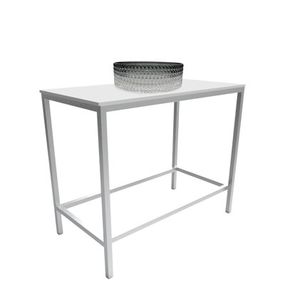 Ensemble d'évier console rectangulaire en métal avec vasque en verre et surface en bois massif - Collection Luminous