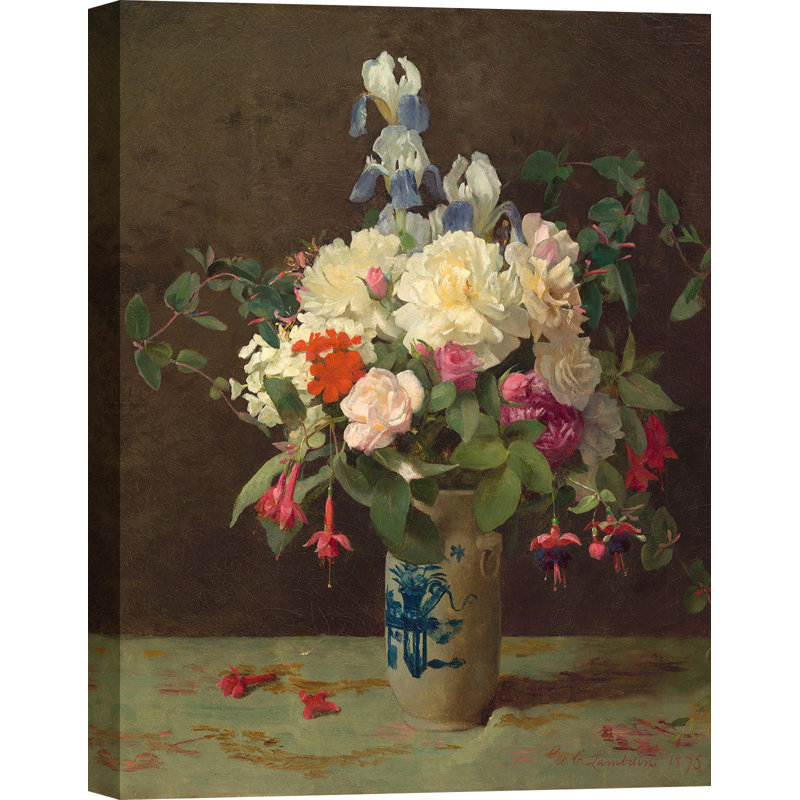 Vase Of Flowers by George Cochran Lambdin - Wrapped Canvas Print, 100cm H x 70cm W x 4cm D