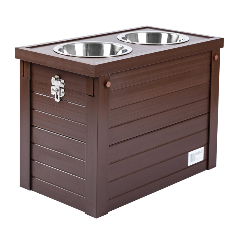 Southwick ECOFLEX Elevated Dog Bowl Feeder with Storage in Brown, Russet Brown