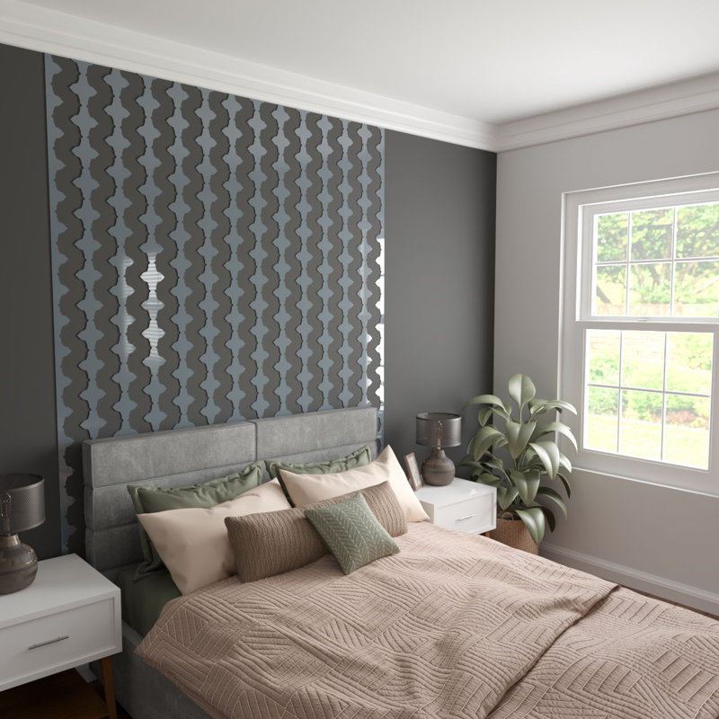 Ensemble de panneau mural décoratif à lattes réglables en acrylique Pandora (paquet de 17), H 94 po x l 4,625 po, Gris foncé