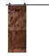 Porte de grange coulissante en bois de pin avec trousse de quincaillerie d'installation-93178041-93178028