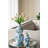 Porcelain Double Gourd Vase with Cherry Blossom Patterns - 7"Dia. x 13.5" - Blue/Green/White