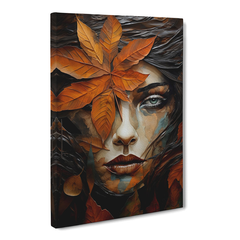 Leaf Contemporary Art - Wrapped Canvas, 50cm H x 35cm W x 3cm D
