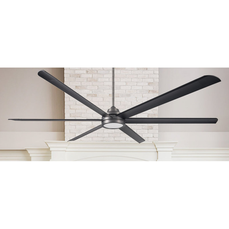 Blazer 100 in. 6 Blade Brushed Carbon Ceiling Fan with Remote Control, Dimmable LED Light Kit, and Reversible Motor, 85 RPM