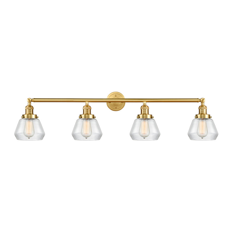 Lumière de vanité de 4-lumière Reyhani, Brushed Brass, Clear