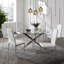 Round Glass Top Metal Base Dining Table-105900683-105900686