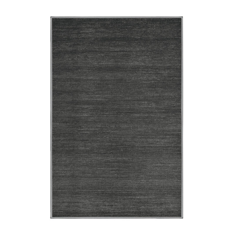 Tapis gris uni lavable à la machine, Rectangulaire 7 pi x 10 pi