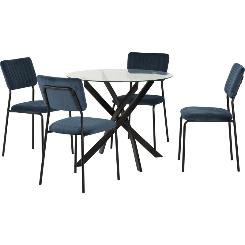 Yelena 4 - Person Dining Set, Blue