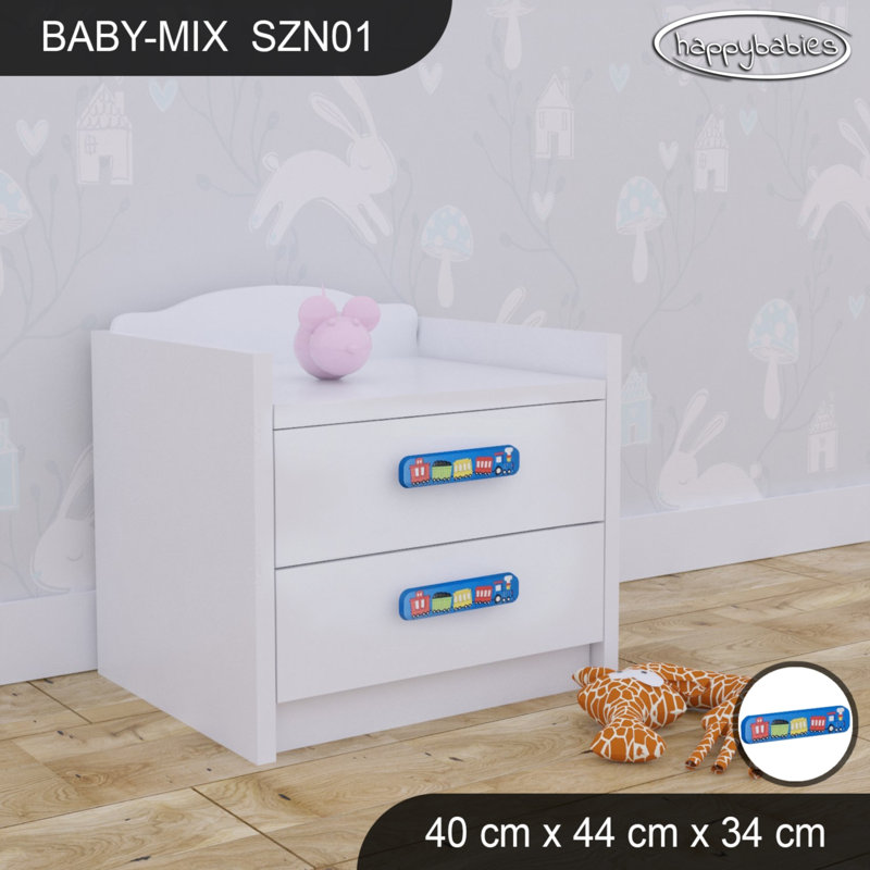 Baby Mix 2 Drawer Nightstand, White