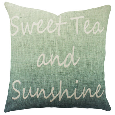Sweet Tea And Sunshine Cotton Blend Reversible Throw Pillow