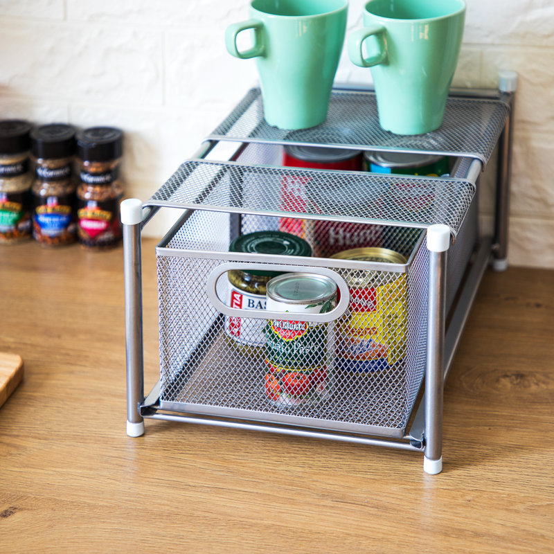 Skipworth Steel Cabinet Shelving Rack, Satin Nickel