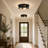 2 Pack 3-Light Matte Black Industrial Flush Mount Ceiling Light