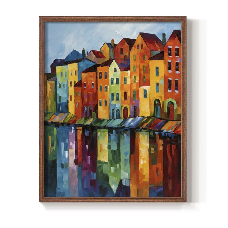 «LANDSCAPES Series CCL XXXV», reproduction encadrée - bois massif, Noyer, H 21 po x l 17 po