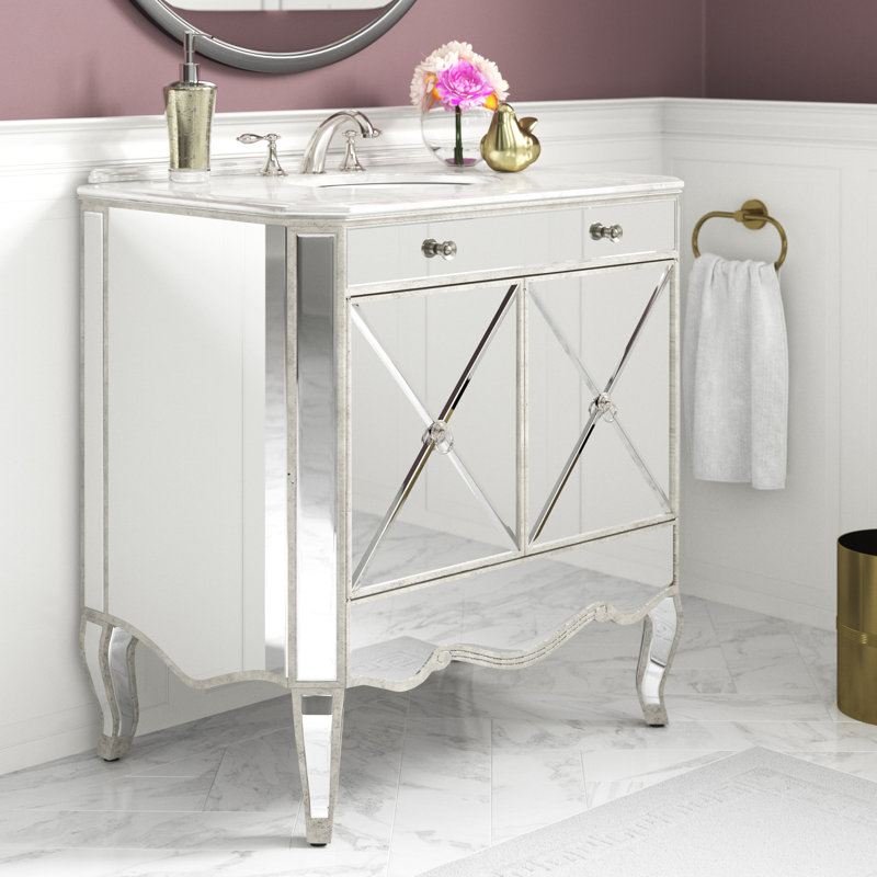 Zadie 30'' Single Bathroom Vanity with Marble Top