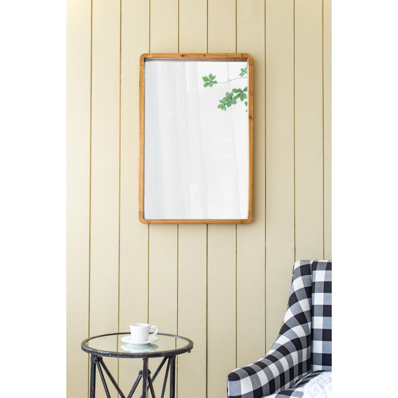Superbe miroir rectangulaire en bois de 24 po x 36 po pour le décor du vestibule de la chambre à coucher - Rehausse l'ambiance de