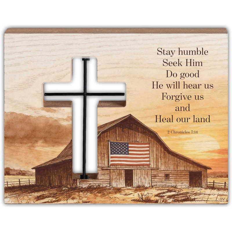 Tabletop Wire Plaque Barn Stay Humble