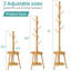 Bamboo Wood Coat Freestanding with Umbrella Holder-791316206