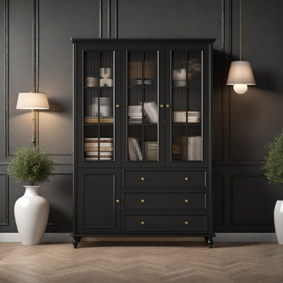 Light luxury black bookcase