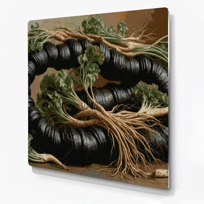 Légumes, art mural en métal brun Scorzonera