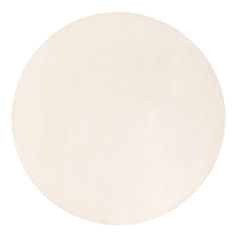 Cyndle Hand-Tufted Wool Geometric Area Rug, Round 7'10"