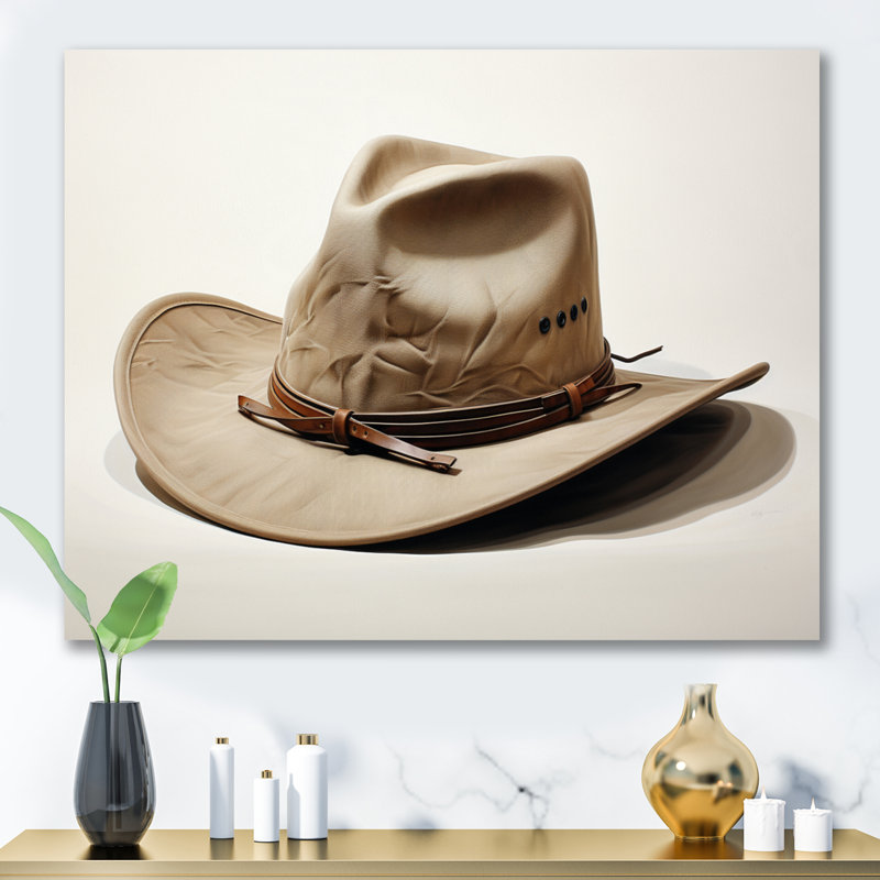 Cowboy Hat Minimalism Style VII - Cowboys Canvas Prints, H 30 po x l 40 po x P 1,5 po, Toile tendue