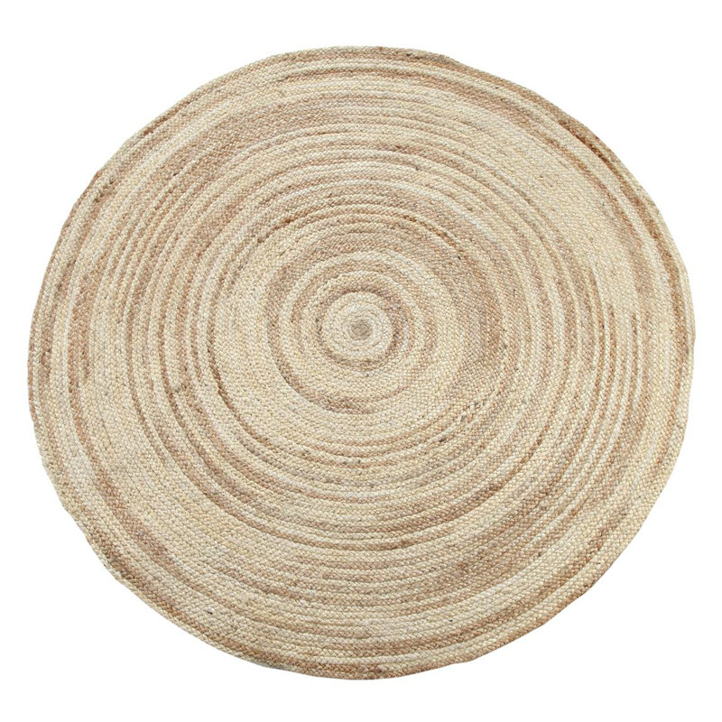 Tapis naturel tressé à la main, Rond 4 pi