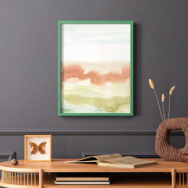 Blushing Sunrise I Framed Print - Solid Wood, Green, 10" H x 8" W