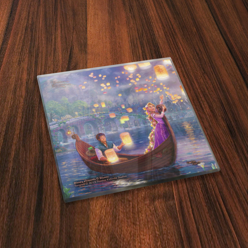 Ensemble de sous-verres en verre 4 pièces disney fouillis
