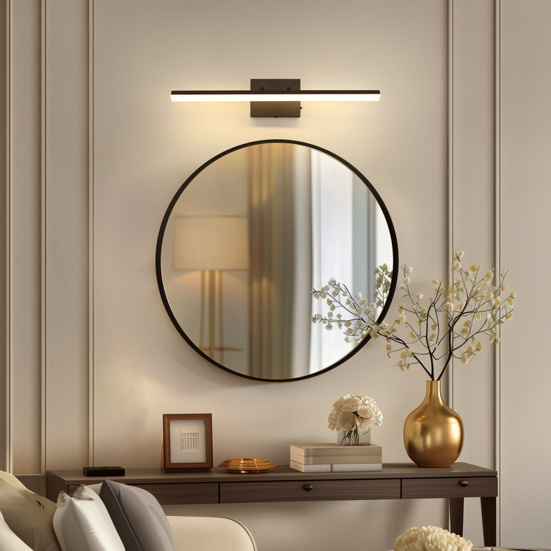 24W 1-Light 24-Inch Wall Sconce Vanity Light, Integrated LED Bathroom Wall Light Bar, Light For Mirror, Matte Black