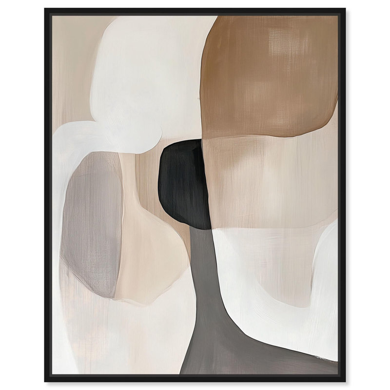 «Curvilinear Composition II» par Art Remedy, H 21 po x l 17 po, Cadre flottant, Noir