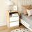 15.7" White Nightstand, P2 Particleboard, Matte Melamine, Beveled Drawer, 2 Drawers-936360837