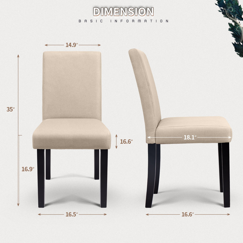 Calipatria 18.2'' H Cotton Upholstered Side Chair, Beige