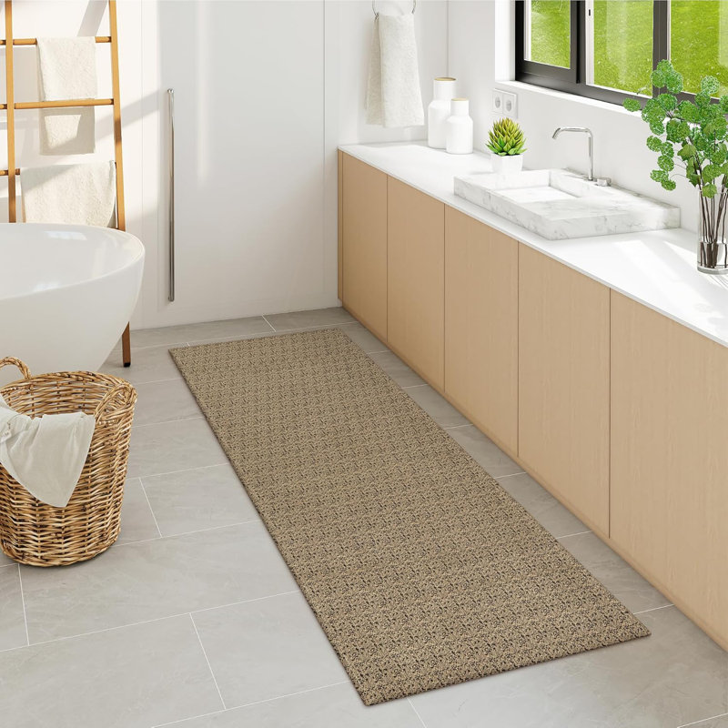Cotton Woven Anti-Slip Washable Area Rug - Cozy Durable Design for Living Room, Bedroom, or Kitchen Decor, Brown